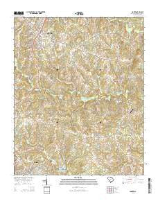 Clover South Carolina Current topographic map, 1:24000 scale, 7.5 X 7.5 Minute, Year 2014
