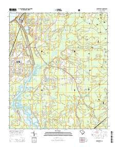 Cordesville South Carolina Current topographic map, 1:24000 scale, 7.5 X 7.5 Minute, Year 2014