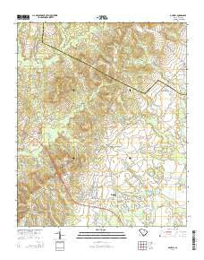 Dalzell South Carolina Current topographic map, 1:24000 scale, 7.5 X 7.5 Minute, Year 2014