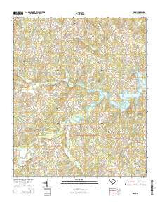 Denny South Carolina Current topographic map, 1:24000 scale, 7.5 X 7.5 Minute, Year 2014