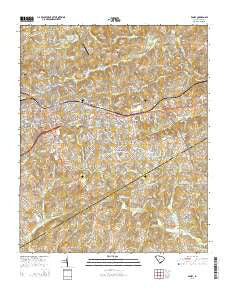 Easley South Carolina Current topographic map, 1:24000 scale, 7.5 X 7.5 Minute, Year 2014