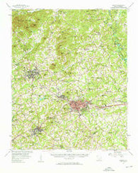 Easley South Carolina Historical topographic map, 1:62500 scale, 15 X 15 Minute, Year 1957