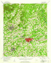 Easley South Carolina Historical topographic map, 1:62500 scale, 15 X 15 Minute, Year 1957
