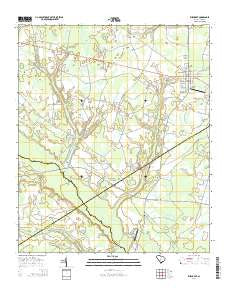 Ehrhardt South Carolina Current topographic map, 1:24000 scale, 7.5 X 7.5 Minute, Year 2014