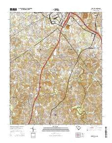 Fort Mill South Carolina Current topographic map, 1:24000 scale, 7.5 X 7.5 Minute, Year 2014