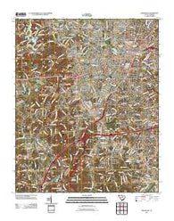 Greenville South Carolina Historical topographic map, 1:24000 scale, 7.5 X 7.5 Minute, Year 2011