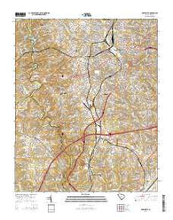 Greenville South Carolina Current topographic map, 1:24000 scale, 7.5 X 7.5 Minute, Year 2014