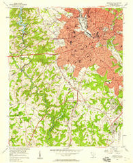 Greenville South Carolina Historical topographic map, 1:24000 scale, 7.5 X 7.5 Minute, Year 1957