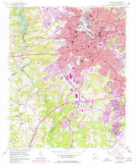 Greenville South Carolina Historical topographic map, 1:24000 scale, 7.5 X 7.5 Minute, Year 1957