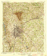 Greenville South Carolina Historical topographic map, 1:62500 scale, 15 X 15 Minute, Year 1938