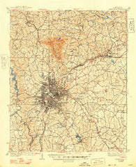 Greenville South Carolina Historical topographic map, 1:62500 scale, 15 X 15 Minute, Year 1938