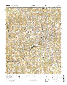 Greenwood South Carolina Current topographic map, 1:24000 scale, 7.5 X 7.5 Minute, Year 2014