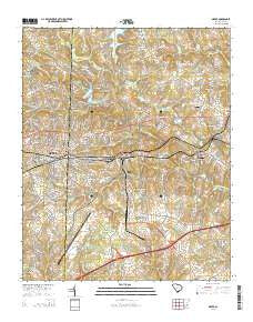 Greer South Carolina Current topographic map, 1:24000 scale, 7.5 X 7.5 Minute, Year 2014