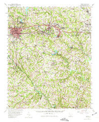 Greer South Carolina Historical topographic map, 1:62500 scale, 15 X 15 Minute, Year 1957
