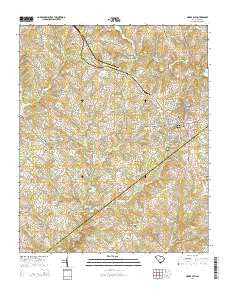 Honea Path South Carolina Current topographic map, 1:24000 scale, 7.5 X 7.5 Minute, Year 2014