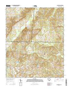 Hornsboro South Carolina Current topographic map, 1:24000 scale, 7.5 X 7.5 Minute, Year 2014