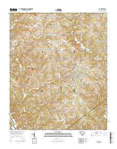 Iva South Carolina Current topographic map, 1:24000 scale, 7.5 X 7.5 Minute, Year 2014