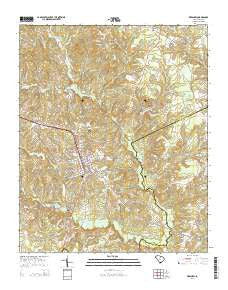 Kershaw South Carolina Current topographic map, 1:24000 scale, 7.5 X 7.5 Minute, Year 2014