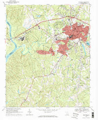 Lancaster South Carolina Historical topographic map, 1:24000 scale, 7.5 X 7.5 Minute, Year 1969