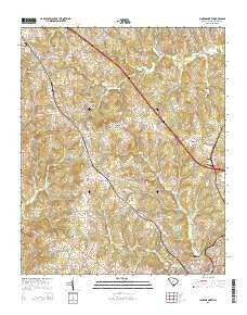 Laurens North South Carolina Current topographic map, 1:24000 scale, 7.5 X 7.5 Minute, Year 2014