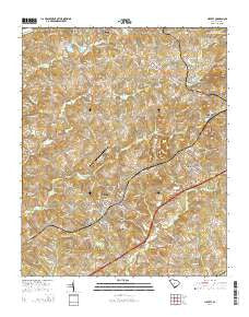 Liberty South Carolina Current topographic map, 1:24000 scale, 7.5 X 7.5 Minute, Year 2014