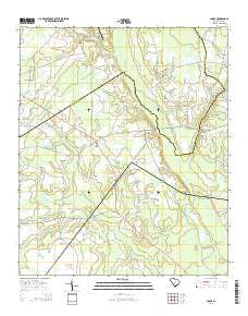 Lodge South Carolina Current topographic map, 1:24000 scale, 7.5 X 7.5 Minute, Year 2014
