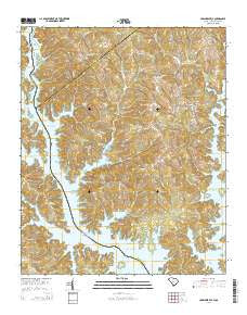 Lowndesville South Carolina Current topographic map, 1:24000 scale, 7.5 X 7.5 Minute, Year 2014