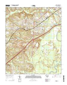 Lugoff South Carolina Current topographic map, 1:24000 scale, 7.5 X 7.5 Minute, Year 2014