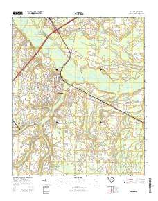 Manning South Carolina Current topographic map, 1:24000 scale, 7.5 X 7.5 Minute, Year 2014