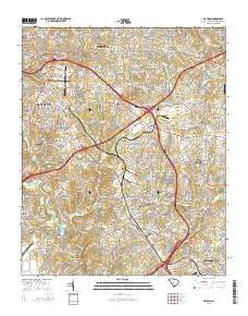 Mauldin South Carolina Current topographic map, 1:24000 scale, 7.5 X 7.5 Minute, Year 2014