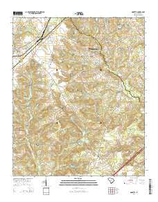 Monetta South Carolina Current topographic map, 1:24000 scale, 7.5 X 7.5 Minute, Year 2014