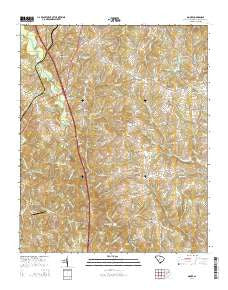 Moore South Carolina Current topographic map, 1:24000 scale, 7.5 X 7.5 Minute, Year 2014