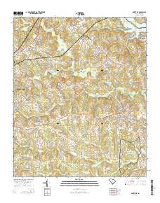 Ninety Six South Carolina Current topographic map, 1:24000 scale, 7.5 X 7.5 Minute, Year 2014
