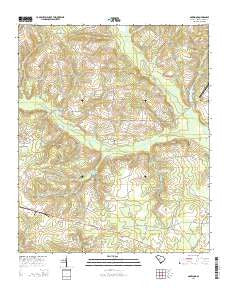 Oakwood South Carolina Current topographic map, 1:24000 scale, 7.5 X 7.5 Minute, Year 2014