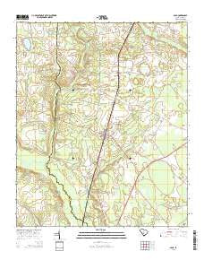 Olar South Carolina Current topographic map, 1:24000 scale, 7.5 X 7.5 Minute, Year 2014