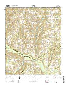 Pond Branch South Carolina Current topographic map, 1:24000 scale, 7.5 X 7.5 Minute, Year 2014