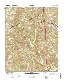 Richburg South Carolina Current topographic map, 1:24000 scale, 7.5 X 7.5 Minute, Year 2014