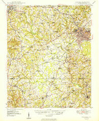 Rock Hill South Carolina Historical topographic map, 1:62500 scale, 15 X 15 Minute, Year 1949