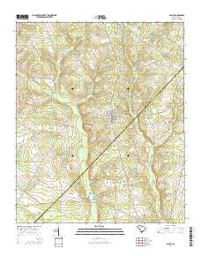 Salley South Carolina Current topographic map, 1:24000 scale, 7.5 X 7.5 Minute, Year 2014