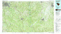 Spartanburg South Carolina Historical topographic map, 1:100000 scale, 30 X 60 Minute, Year 1986