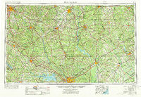 Spartanburg South Carolina Historical topographic map, 1:250000 scale, 1 X 2 Degree, Year 1953
