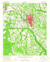 Sumter South Carolina Historical topographic map, 1:62500 scale, 15 X 15 Minute, Year 1957