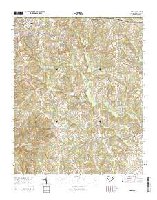 Tirzah South Carolina Current topographic map, 1:24000 scale, 7.5 X 7.5 Minute, Year 2014