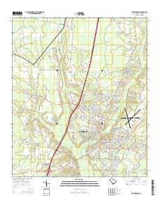 Walterboro South Carolina Current topographic map, 1:24000 scale, 7.5 X 7.5 Minute, Year 2014