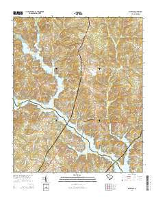 Waterloo South Carolina Current topographic map, 1:24000 scale, 7.5 X 7.5 Minute, Year 2014
