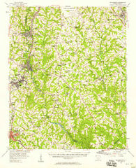 Williamston South Carolina Historical topographic map, 1:62500 scale, 15 X 15 Minute, Year 1957