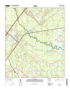 Yemassee South Carolina Current topographic map, 1:24000 scale, 7.5 X 7.5 Minute, Year 2014