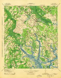 Yemassee South Carolina Historical topographic map, 1:62500 scale, 15 X 15 Minute, Year 1943