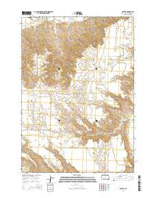 Dalzell South Dakota Current topographic map, 1:24000 scale, 7.5 X 7.5 Minute, Year 2015
