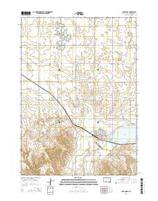 Lake Andes South Dakota Current topographic map, 1:24000 scale, 7.5 X 7.5 Minute, Year 2015